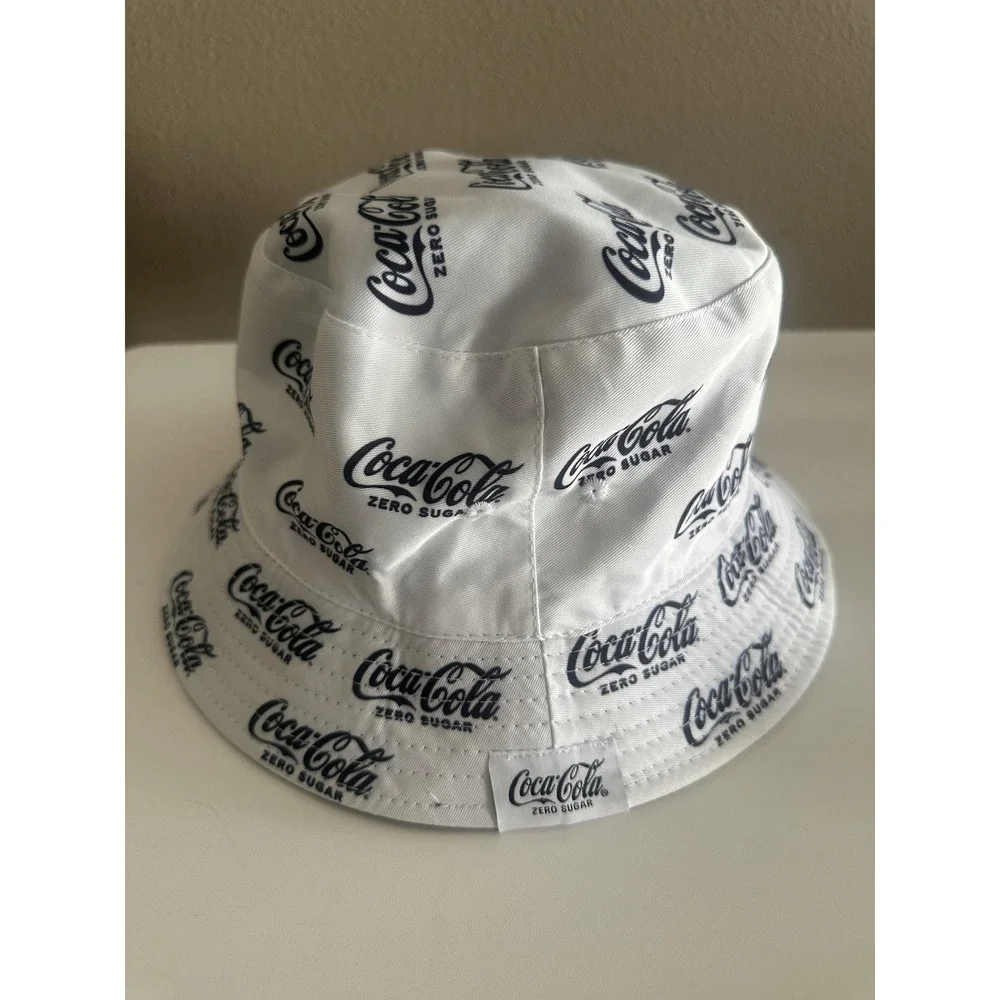Coca-Cola Zero Sugar Hat‎ Bucket Fitted Black White Reversible Advertising Mens